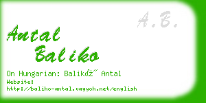 antal baliko business card